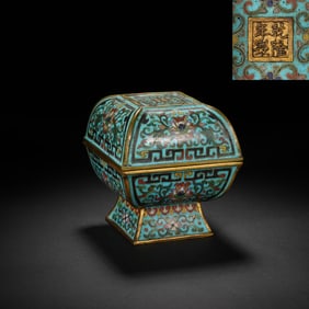 Bronze Cloisonne Carved Flower Pattern Lid Box