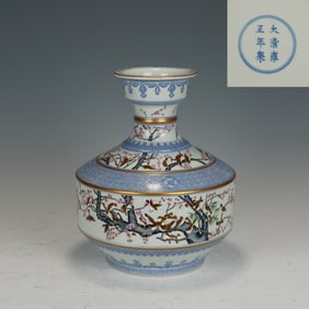 Famille Rose Magpie with Plum Flower Pattern Porcelain Vase