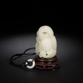 Jade Carved Peanut Shape Ornament