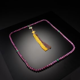 Red Gem Stone Ceremonial Necklace