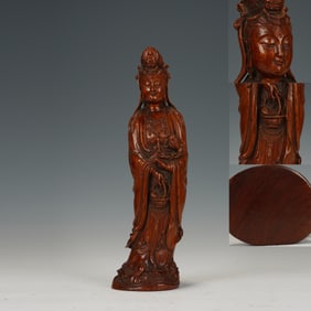 Huanghuali Wood GuanYin Figure