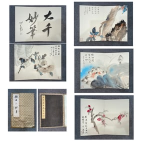 Chinese Drawing Flower Painting Album,Zhang Daqian Mark