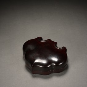 Red Sandalwood Carved Reishi Mushroom Shape Lid Box