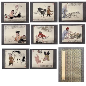 Chinese Drawing Character Story Painting Album,Fan Zeng Mark