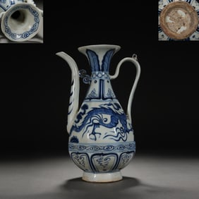 Blue and White Dragon Pattern Porcelain Pot