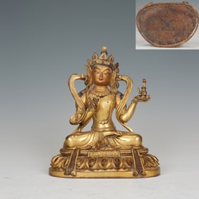 Gilt Bronze GuanYin Figure