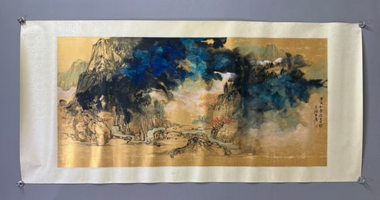 Chinese Drawing Colored Landscape Painting,Zhang Daqian Mark