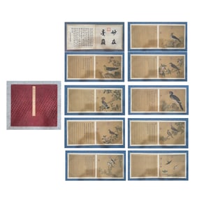 Chinese Drawing Flower and Bird Painting Album,Lang Shining Mark