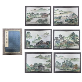 Chinese Drawing Landscape Painting Album,Qiu Ying Mark