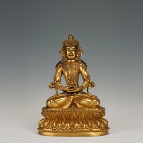 Gilt Bronze Infinite Life Buddha Figure