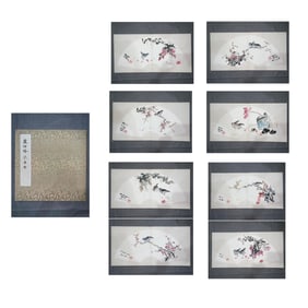 Chinese Drawing Flower and Bird Painting Album,Lu Kunfeng Mark