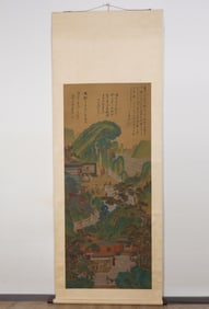 Chinese Drawing Landscape and Character Story Painting,Zhang Daqian Mark