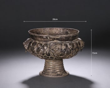 Silver Carved Flower Pattern Pot
