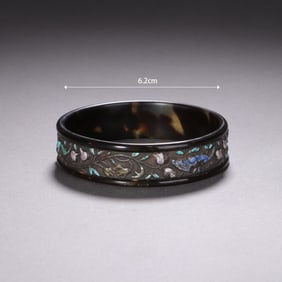 Multi GemStone Carved Flower Pattern Bangle