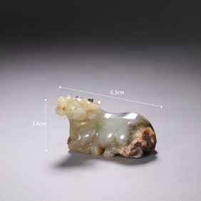 Jade Carved Ox Shape Ornament