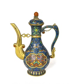 Bronze Cloisonne Carved Flower Pattern Pot