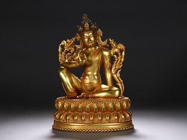 Gilt Bronze GuanYin Figure
