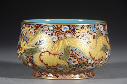 Enamel Drawing Dragon Pattern Porcelain Washer
