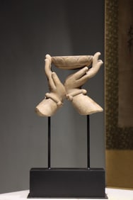 White Stone Buddha Hand Figure