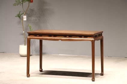 Huanghuali Wood Carved Flower Pattern Table