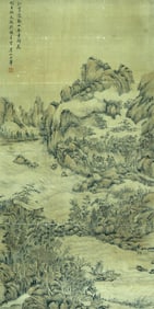 Chinese Drawing Landscape Painting,Wang Hui Mark