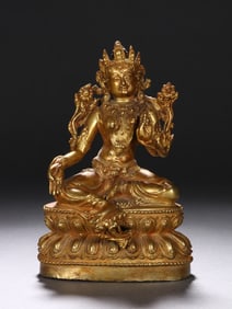 Gilt Bronze GuanYin Figure
