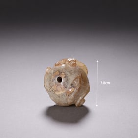 Jade Carved Chi Dragon Pattern Ornament