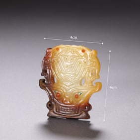 Jade Carved Character Face Pattern Ornament