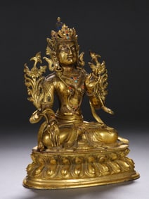 Gilt Bronze GuanYin Figure