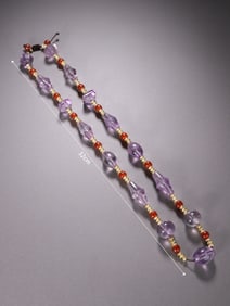 Purple Crystal Bead Bracelet Necklace