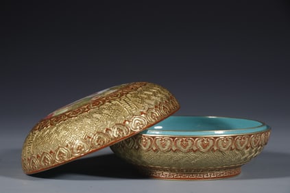 Enamel Drawing Character Story Pattern Porcelain Lid Box