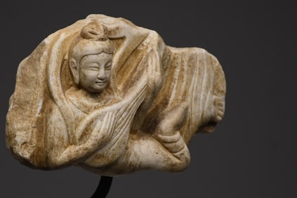 White Stone Flying Beauty Figure