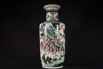 Wucai Character Story Pattern Porcelain Vase
