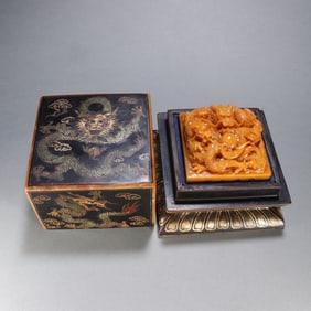Shoushan Tianhuang Carved Dragon Shape Stone Seal
