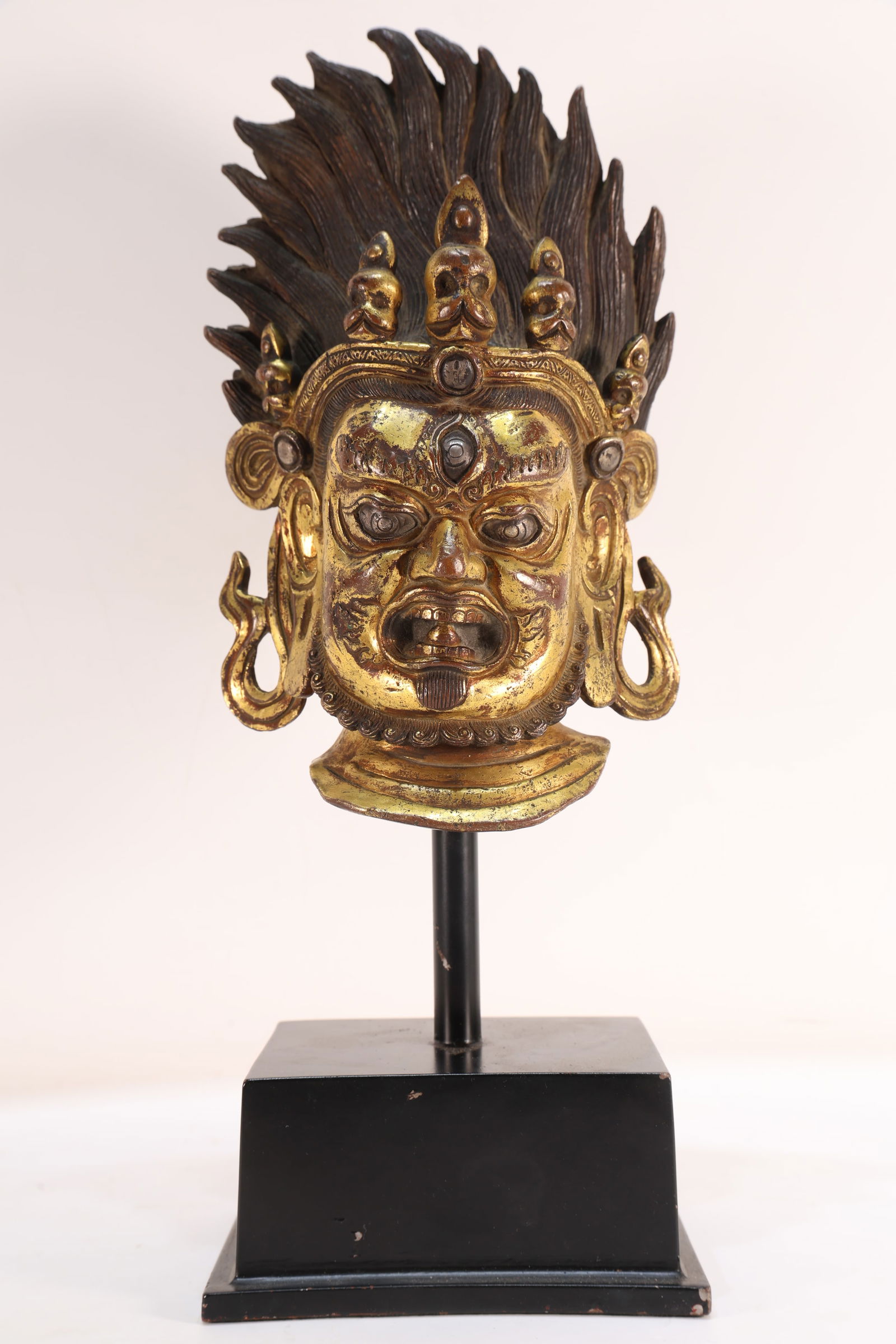 Gilt Bronze Mahakala Head Figure (1 of 14)