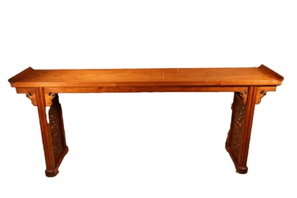 Huanghuali Wood Carved Dragon Pattern Table