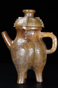 Jade Carved Beast Face Pattern Pot