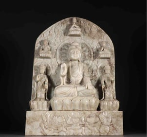 Jade Carved Sakyamuni Figure