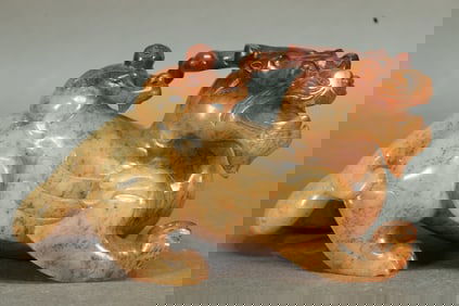 Jade Carved Character and Beast Shape Ornament