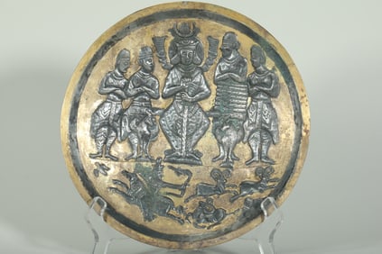 Gilt Silver Carved Character Story Pattern Plate,Tang Dynasty