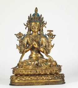Gilt Bronze GuanYin Figure