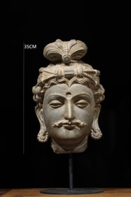Stone Gandhara Head Figure