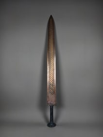 Chinese Bronze Gold Inlaid Carved Dragon Pattern Sword Ornament