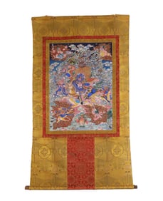 Colour Painted Laksmi Pattern Tangka