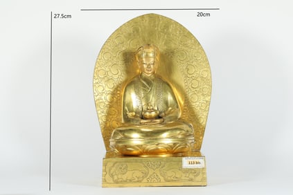 Gilt Bronze Guru Figure