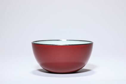A Red-Glazed and Silver-Mounted Bowl