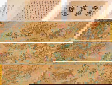 Qiu Ying (1494-1552), attributed to, Offering Longevity Handscroll