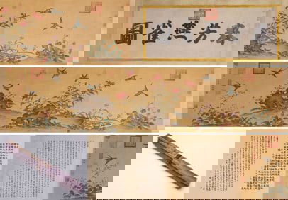 Jiang Tingxi (1669-1732), attributed to, Swallows and Sparrows in Spring Fragrance Handscroll