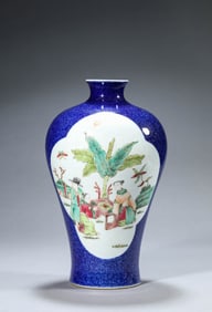 A Sapphire Blue-Glazed 'Figural and Poetic' Meiping