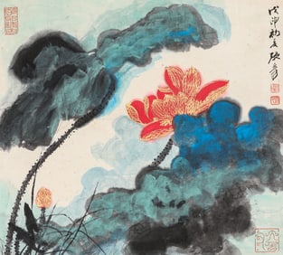 Zhang Daqian (1899-1983), attributed to, Lotus